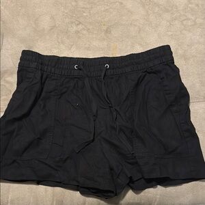 Black linen shorts